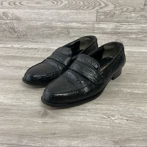 VTG Calcaterra Black Alligator Leather Dress Shoe